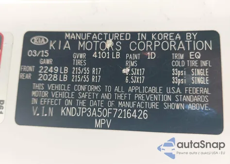 2015 Kia Soul + из США, поврежденный, VIN KNDJP3A50F7216426